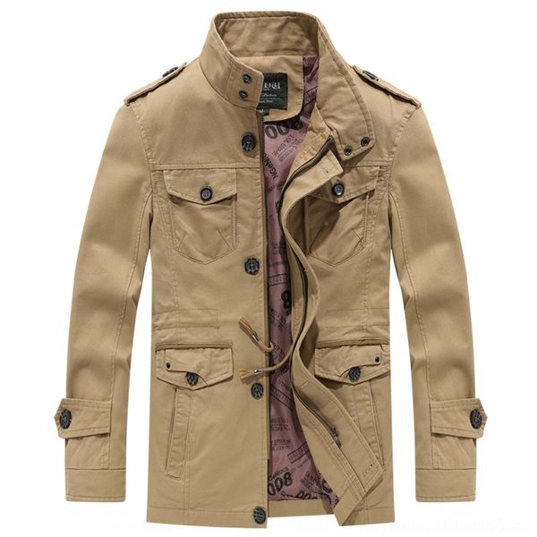 

cqbi9 coat thin jacket and autumn plus size jacket mid-length loose jacketpure cotton father men's coat middle-aged men's spring h, Blue