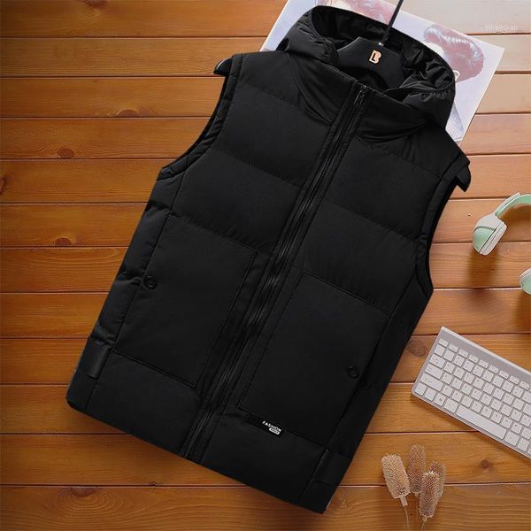 

fashion mens jacket sleeveless vest spring thermal soft vests casual coats male cotton men's vest men thicken waistcoat 5xl1, Black;white