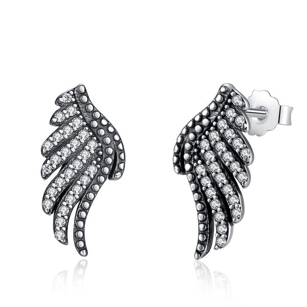 

factory wholesale ear cuff pavÃ© heart hoop earrings real 925 sterling silver stud earrings for women birthday mother's day gift luxury