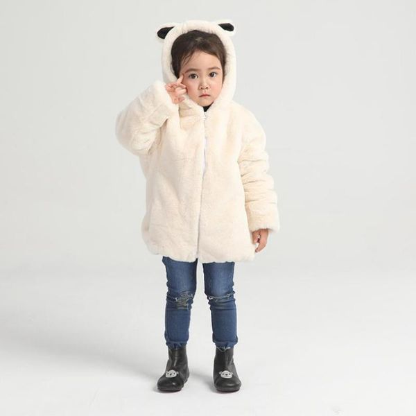 

jackets faux fur hooded coat winter children imitation thicker warm outerwear for girls boys kids clothesy1923, Blue;gray