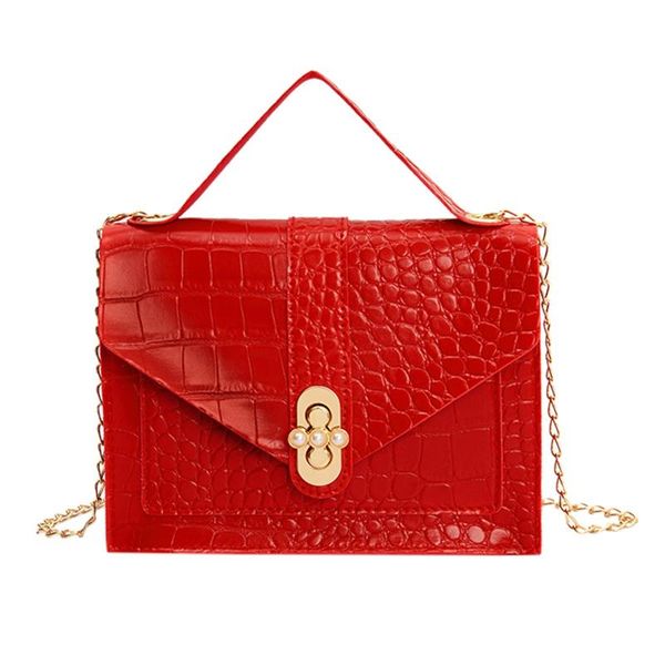 

women pu leather handbag shoulder alligator pattern lady crossbody bag tote messenger satchel purse hasp chain small square bag