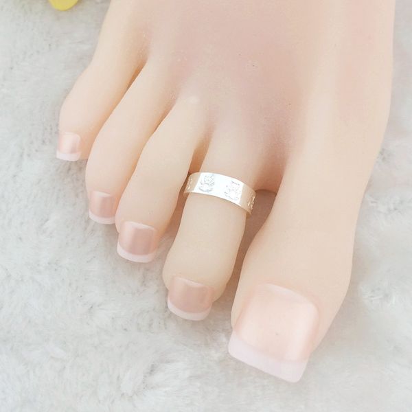 

boyute 10pcs summer fashion women foot jewelry the bear cartoon metal brass adjustable gold silver toe ring, Blue;slivery