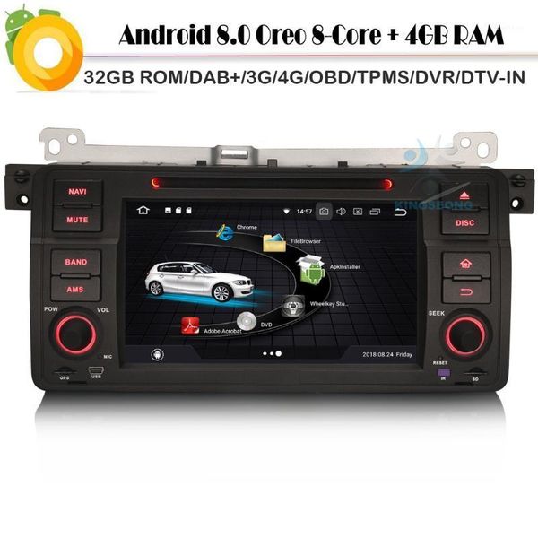 

dab+ autoradio android 8.0 octa-core bluetooth wifi 4g dvd dvr obd gps car radio player for 3er e46 3er m3 mg zt rover 751