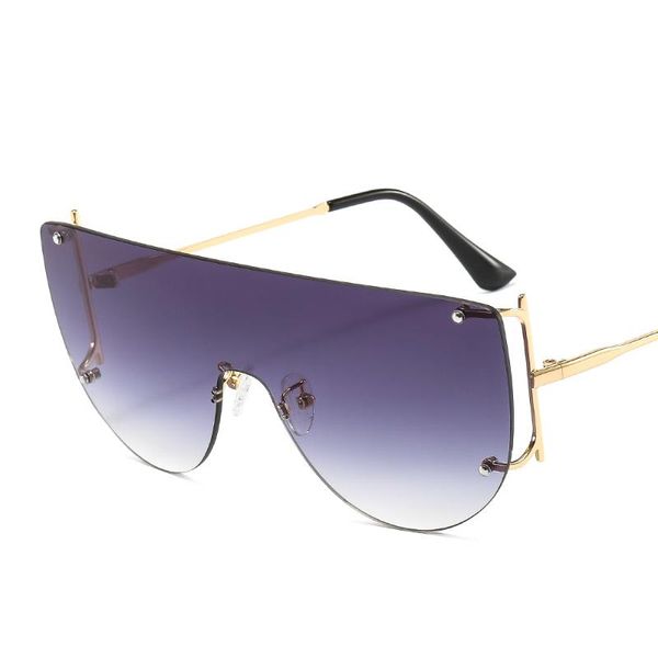 

sunglasses fashion oversized women men rivet sun glasses one-piece windproof mirror sunglass uv400, White;black