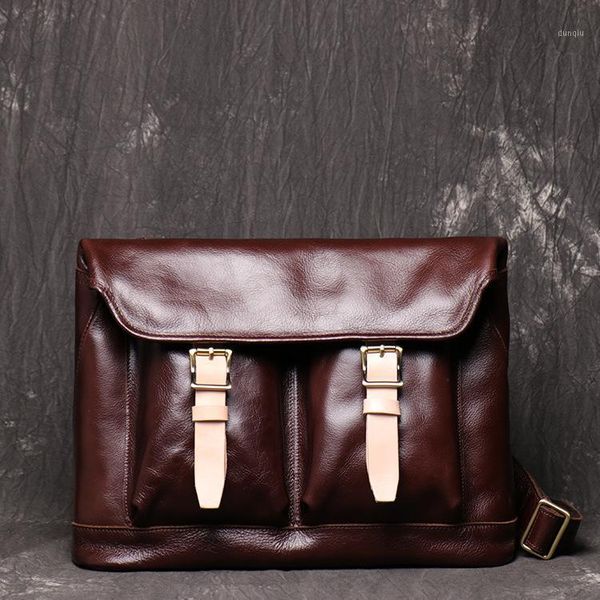 

briefcases casual style oil waxy leather business bag men genuine briefcase r document case messenger bags1