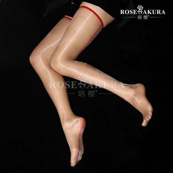 

socks & hosiery 1d weman ultra thin oil shinny backline stockings transparent seamed thigh high long knit women nylon, Black;white