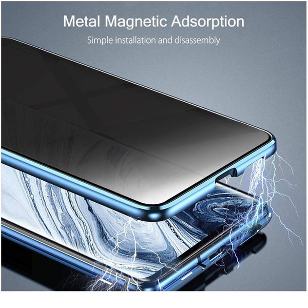

anti peep magnetic case for xiaomi redmi note 10 8 8t 9s 9 pro lite k20 k30 double glass metal priv wmttfw