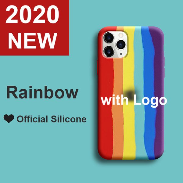 

cute gradient rainbow case с логотипом для apple iphone 12 pro max 12 mini 11 pro max silicon оригинальный официальный фирменный