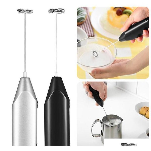 

electric handheld stainless steel coffee milk frother foamer drink electric whisk mixer battery operated kitchen egg b jlljaz jjxh