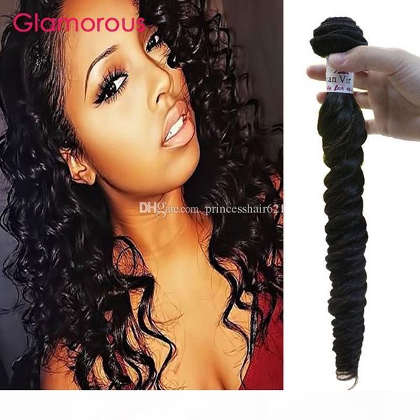 

glamorous unprocessed human hair 1 piece italian wave 8-34inch brazilian malaysian indian peruvian virgin hair extensions bundles 100g pcs, Black