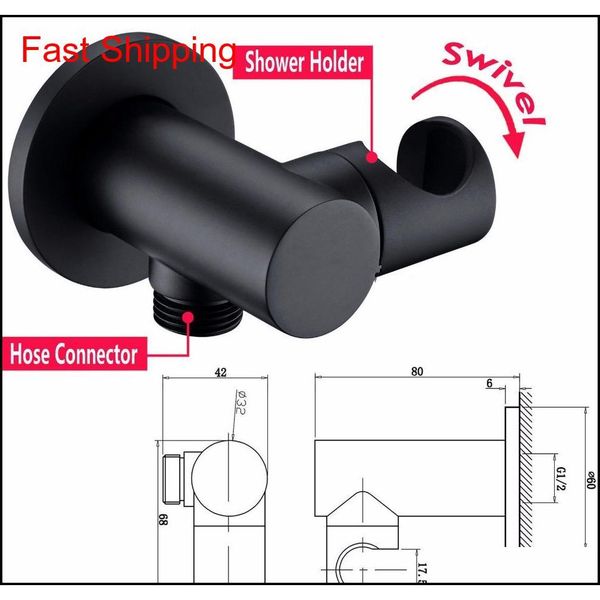 

matt black handheld shower spray head holder bracket wall mount hand sprayer solid brass accessories connector jllskj bdefight