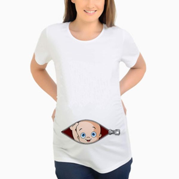 

funny baby pattern pregnant women short sleeve t-shirt sizexxl, Black;white