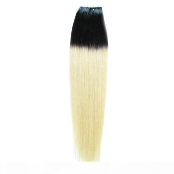 

blonde hair extensions t1b 613 remy ombre hair extensions tape 100g remy skin weft hair ombre 40pcs tape extensions 14" 16" 18&quo, Black