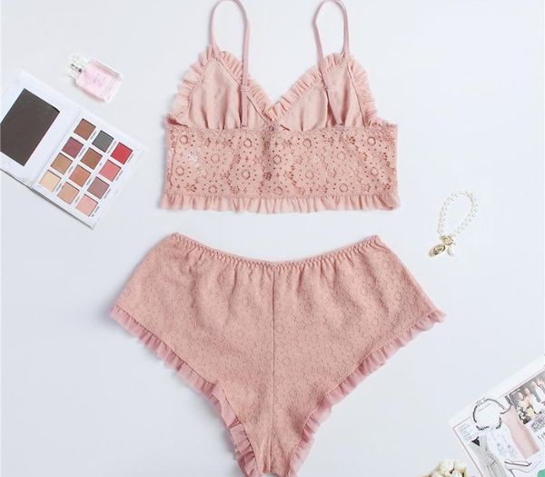 

кружева пижамы установить сборки cami crop top с шорты эротическое белье комплект повседневный loungewear hot99, Black;red