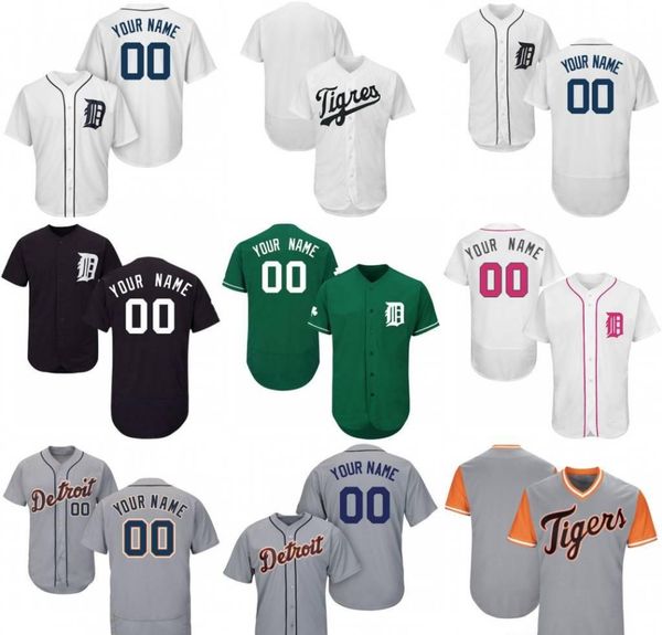 

custom mens womens youth detroit tigers baseball jerseys white navy grey blue red stitched any name any number shirts jersey, Blue;black