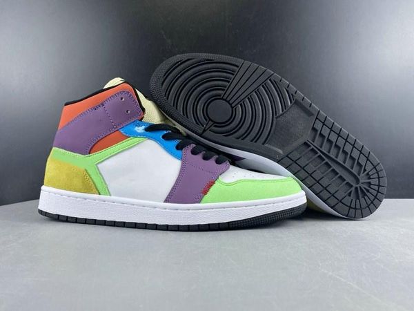 

good quality 1 mid multicolor outdoor designer shoes white black lightbulb team orange fashion sport zapatos sneakers ship with box