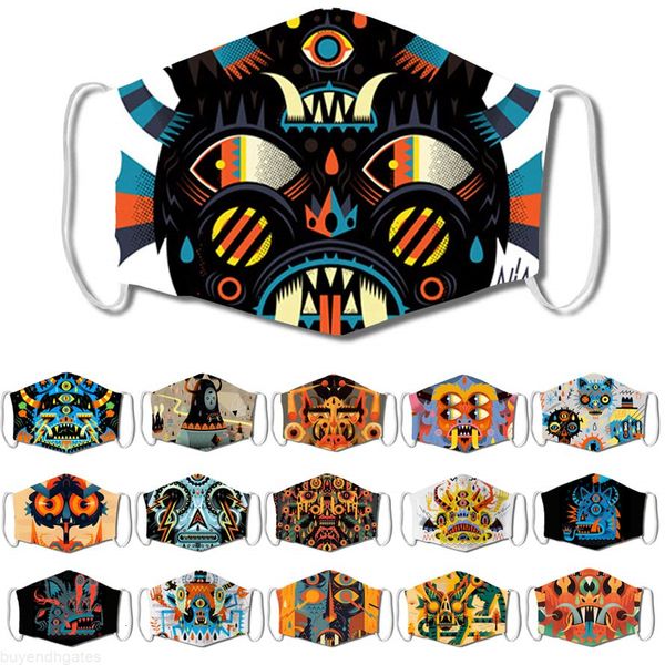 

merry halloween face mask kids children sunscreen designer face mask halloween abstract monster mask uv protection cold 3d facemask cheap