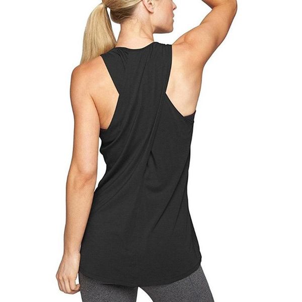 

women's cross back yoga shirt sleeveless racerback workout active tank quick drying fitness running gym kg-886, White;red
