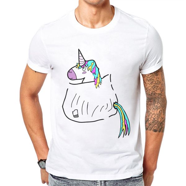 

creative cartoon unicorn printing fashion short sleeve s camisetas hombre verano sport hooded sweatshirt hoodie men t shirt