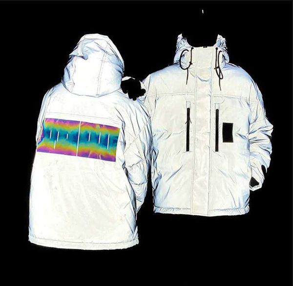 

мужская куртка вниз hoodie antumn зимних пальто отражающих мужчины и женщины толстого теплых курток мода стиль ветровка пальто s-2xl, Black;brown