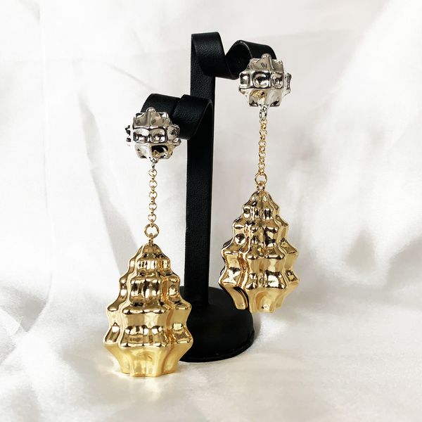 

gold and sliver colors new designs afrian nigerian drop long chain earrings for women 2020 party wedding mother gifts cx200706, Silver