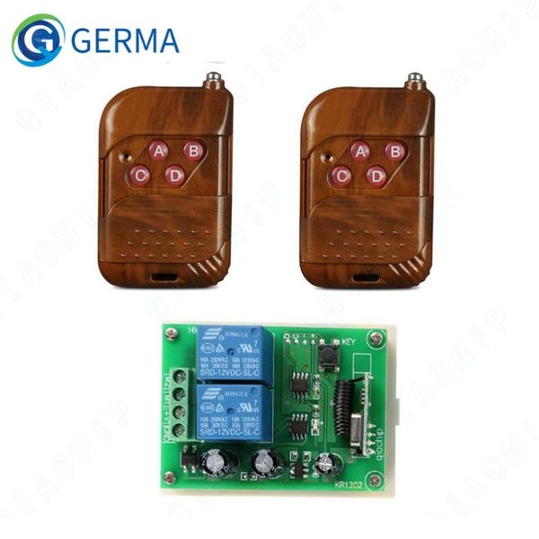 

germa 433mhz universal remote control switch dc 12v 2 ch rf relay receiver module + 433mhz wireless remote control switch gate