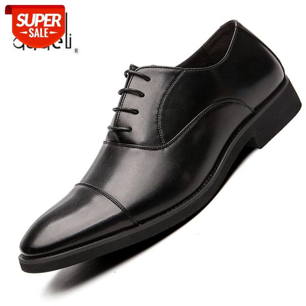 

luxury business oxford leather shoes men breathable rubber formal dress shoes male office wedding flats footwear mocassin homme #yl6b, Black