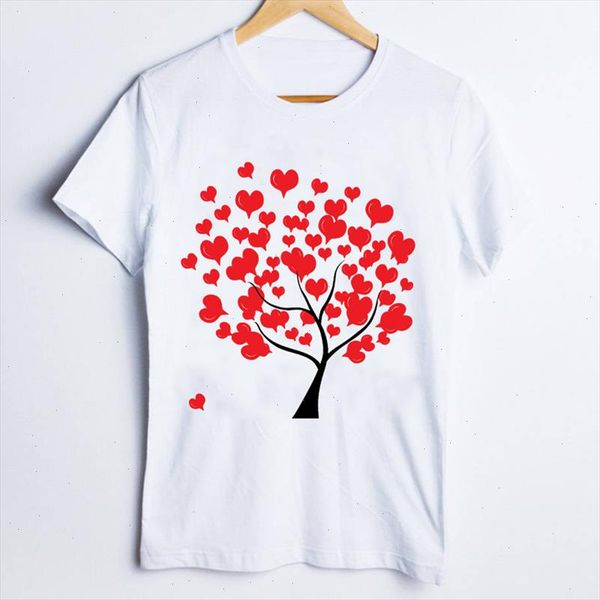 

women tees print graphic fashion love heart trees watercolor cute ladies clothes lady clothing female t shirt t shirt, White