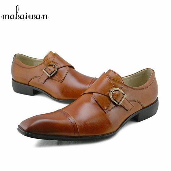 

dress shoes mabaiwan brown casual men handmade genuine leather luxurious wedding business formal footwear flats, Black