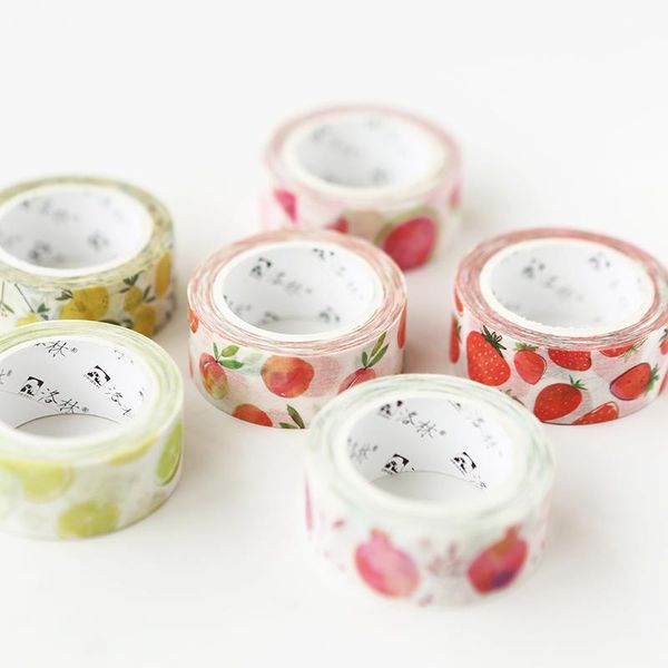 

5Pieces/Lot Washi Tape 15mm*7m Summer Cool Fruit Japanese Masking Washi Tape Decorative Adhesive Tape Scrapbooking Sticker Label Statio 2016
