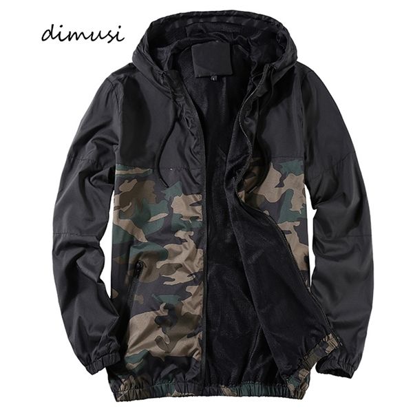 

dimusi autumn casual men outwear slim camouflage windbreaker hooded coats mens fashion streetwear baseball jackets c1018, Black;brown