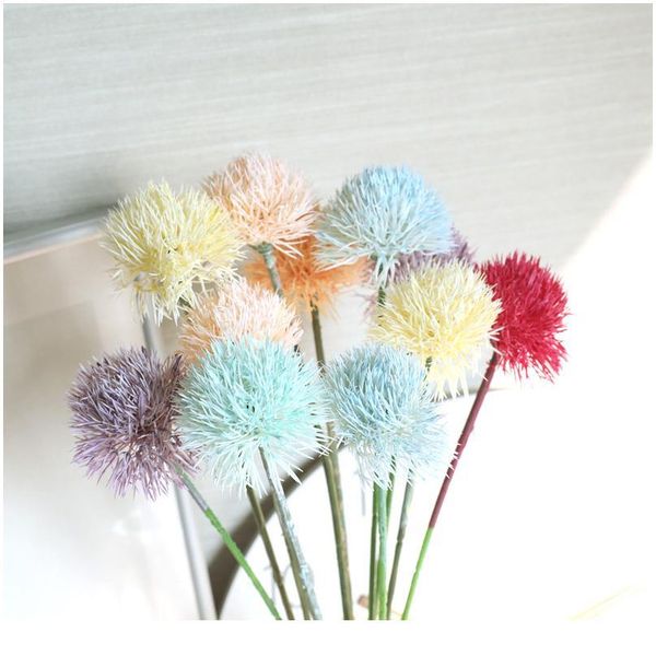

5pcs/lot new artificial flowers plastic dandelion for wedding home decoration diy craft wreath fake flower valentine's jllszf