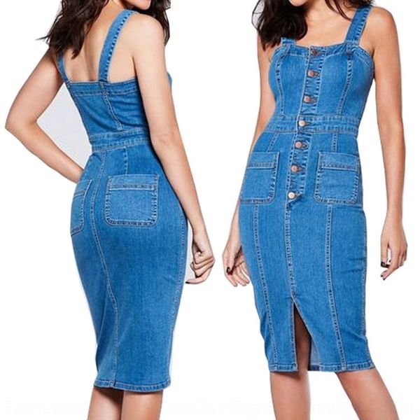 

sghtg средней длины лето кнопка мода платье ремень denim оболочки юбка 2020 платье тонкий джинсовой юбке женской одежды stjhd, Black;gray