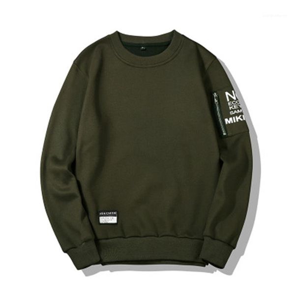 

casual loose hoodies mens round neck sweatshirts fashion korean version long sleeve pullover male spring autumn new, Black