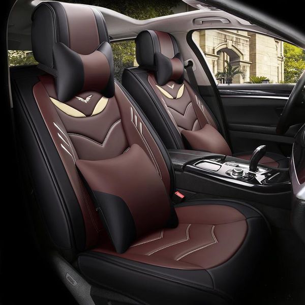 

leather car seat cover 5-seat model available luxury high-quality car seat cushion set 5 colors