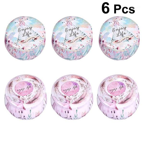 

6pcs mini tinplate portable sealed candy packing boxes drum shape storage cases for travel home1