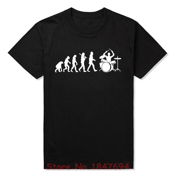 

sport new summer style evolution of the drummer t-shirt funny present music musician t shirt men short sleeve tees