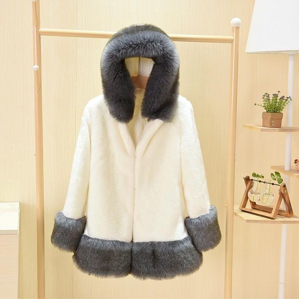 

fluffy faux fur coat women furry fake fur outerwear autumn winter coat jacket patchwork thick warm party hairy overcoat1, Black
