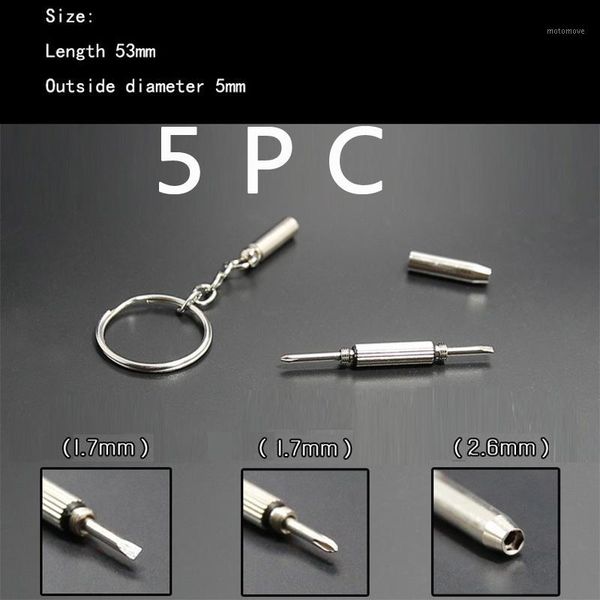 

keychains 5pcs portable three-purpose small screwdriver keyrings home outdoor practical combination tool key chains1, Silver
