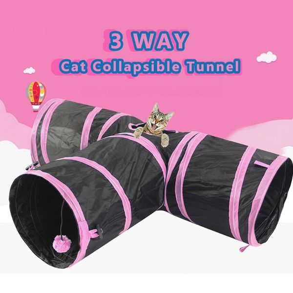 

pet cat toys playing tunnel toy 3 way pet play tunnel collapsible foldable toy for cats dogs rabbits pets accessories