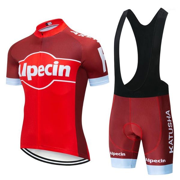 

racing sets 2021 alpecin pro men short sleeve cycling jersey bike clothing bib shorts shirt set mtb bicycle clothes ropa ciclismo 9d gel p1, Black;blue