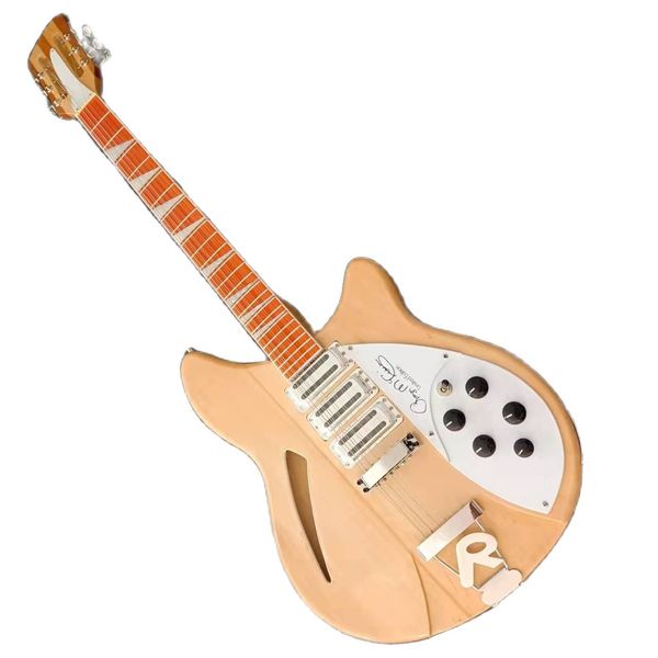 

model 370 electric guitar natural wood 12 string ric guitar 24 frets semi hollow body 3 toaster rick pickups293c