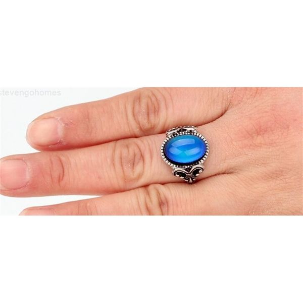 

ecg stainless crystal steel mood eagle ring mix size, Silver