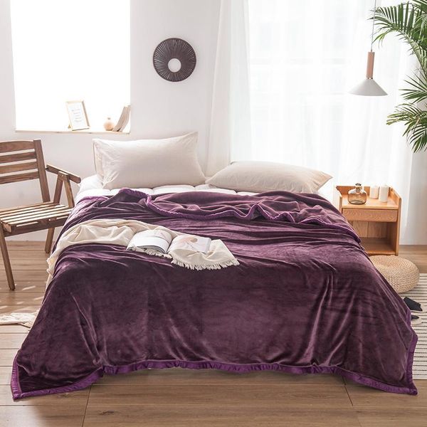 

blankets purple fleece and throws thick warm winter home super soft duvet luxury twin queen king blanket