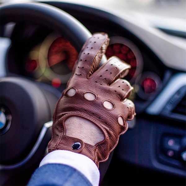 

harssidanzar men' gloves genuine leather thin driving gloves deerskin unlined y200110, Blue;gray