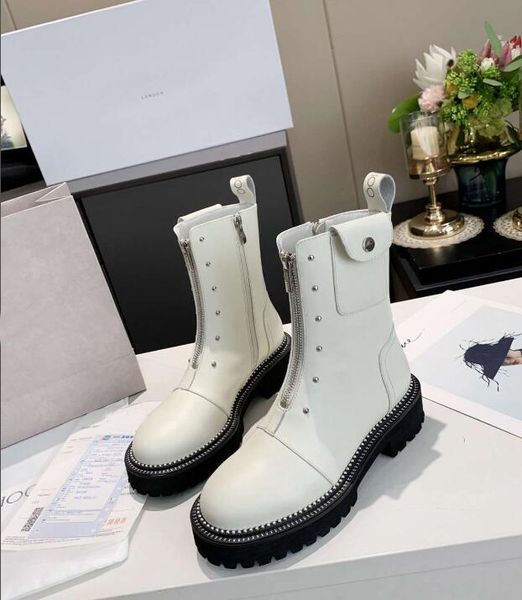 

brand new jc womens knight made in london square heel cowskin snow winter ankle rivet martin cow leather wearproof booties sz35-41, Black