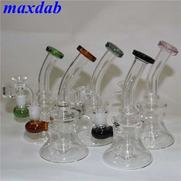 Glass Bong Recycler Oil Rig narghilè Cera Erba Tabacco Ciclone Pipa ad acqua Bong inebriante Dab Rigs Tubi Ciotola Quarzo Banger