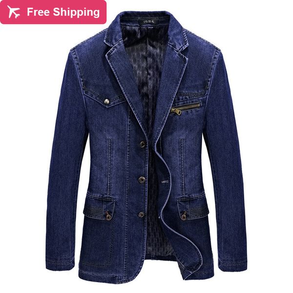 

2021 new new men's high-quality spring jeans man jacket fashion denim blazer suit aarm, White;black