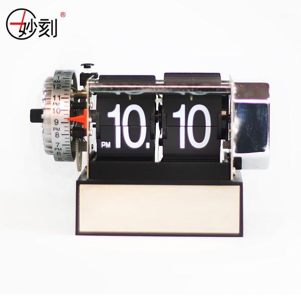

wholesale-miao ke 2017 automatic flip clock stainless steel internal gear operated novelty digital table retroclocks for home decor1