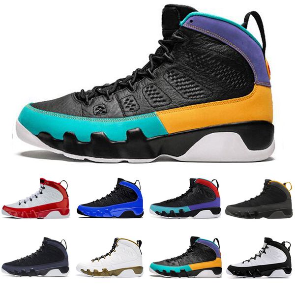 

jumpman 9 9s men basketball shoes racer blue gym red dream it, do it statue mens trainers sports sneakers size 7-13